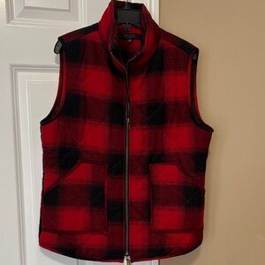 Flannel Red and Black Checkered Vest